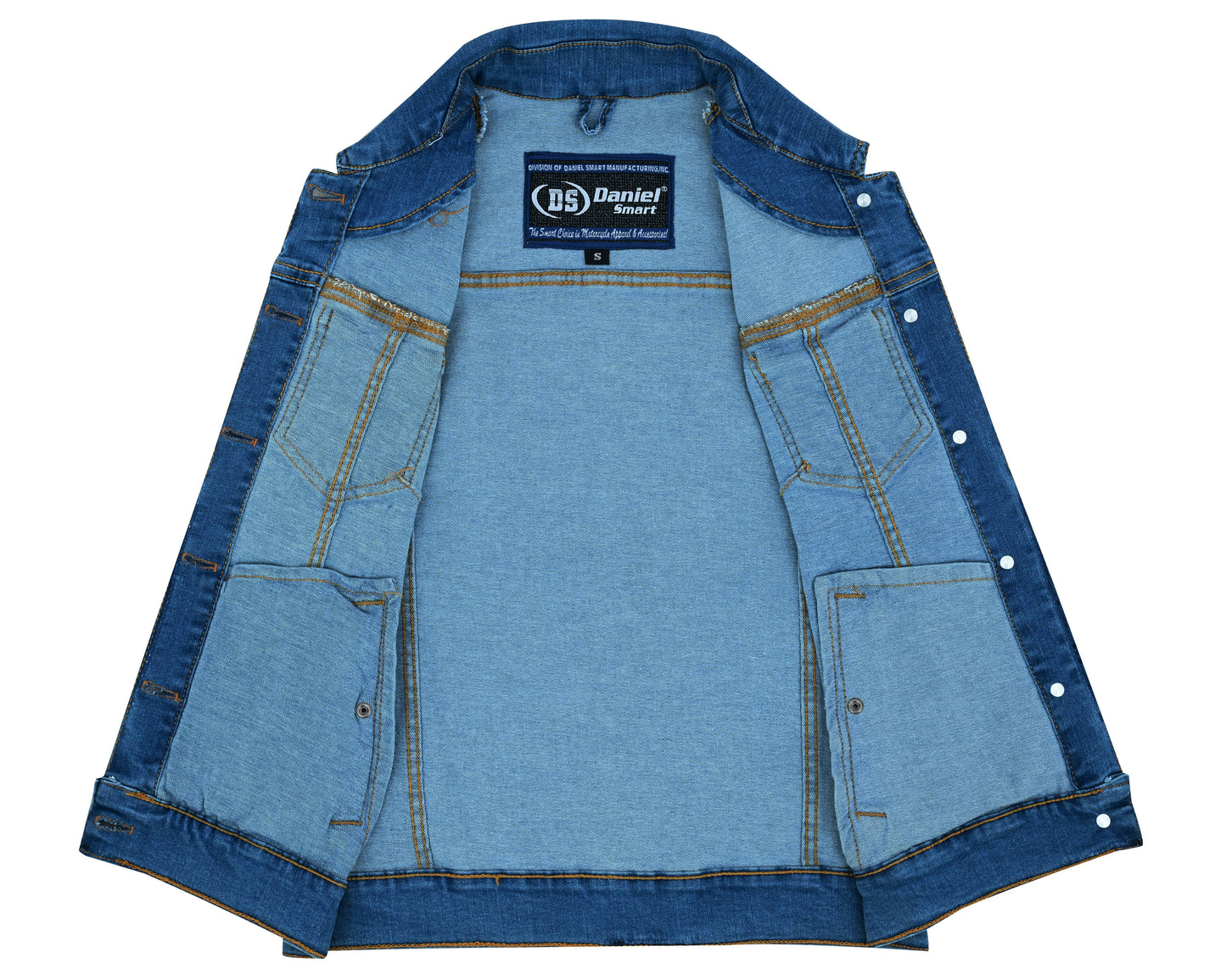 DM Women's Blue Denim Snap Front Vest