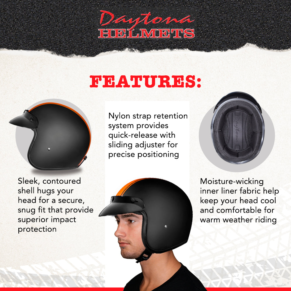 D.O.T. DAYTONA CRUISER- W/ ORANGE PIN STRIPE