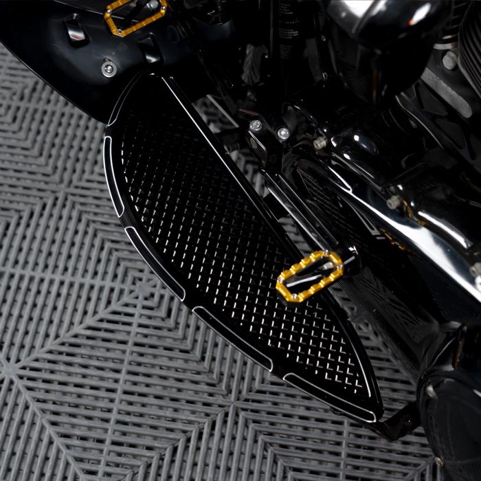 HOGWORKZ® Heaterz Driver Floorboards for Harley® Touring & Softail '86-'25 | Black