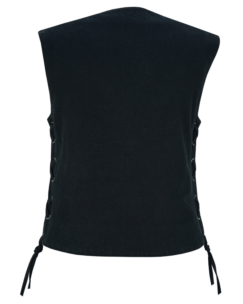 DM Women's 6 Pocket Denim Utility Vest - Black