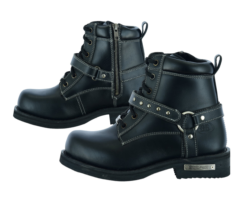 DS Women's Boots with Side Zipper and Single Strap