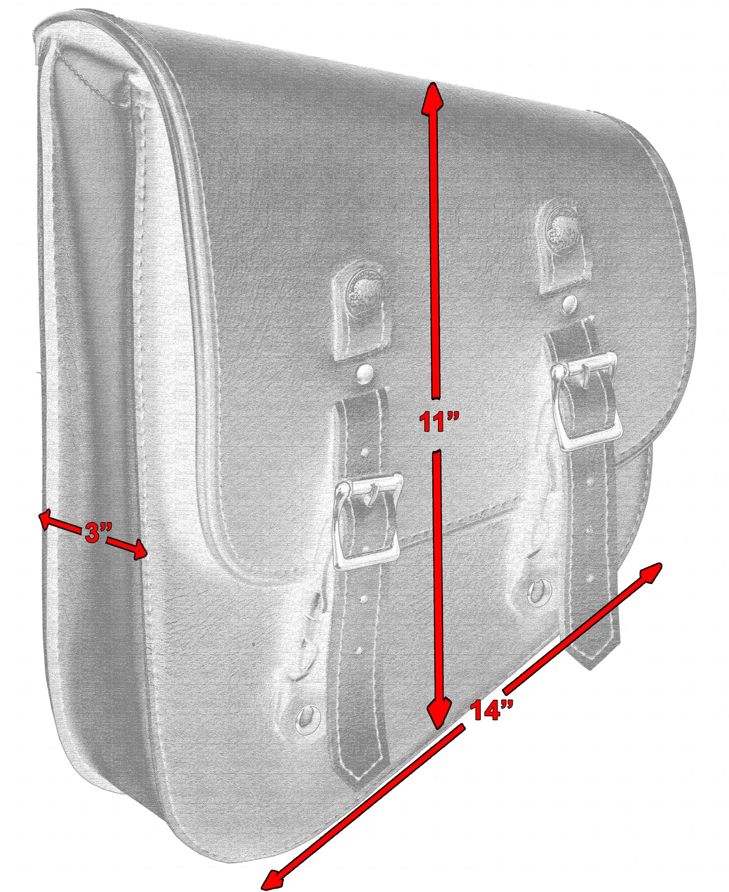 DS Left Side Premium Leather Swing Arm Bag W/ Buffalo Snaps