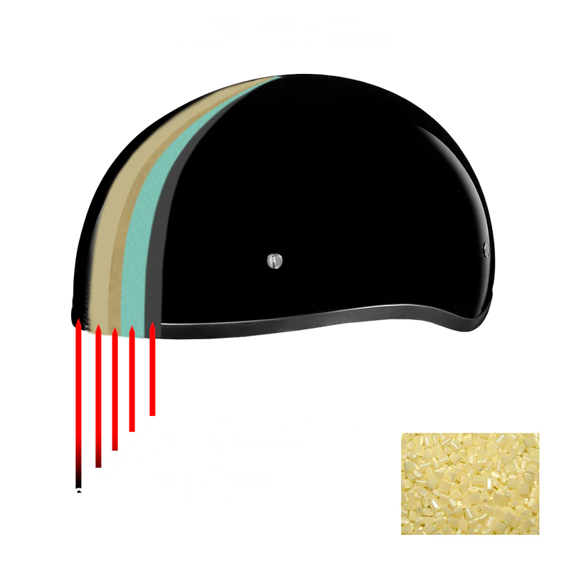 DOT Approved Daytona Motorcycle Half Face Helmet - Skull Cap Graphics for Men & Women, Scooters, ATVs, UTVs & Choppers - W/ Rose