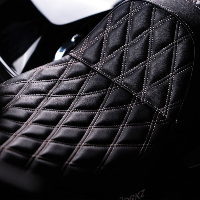 Rise Up Seat for Harley® Touring '08-'25 (Various Stitching Colors)