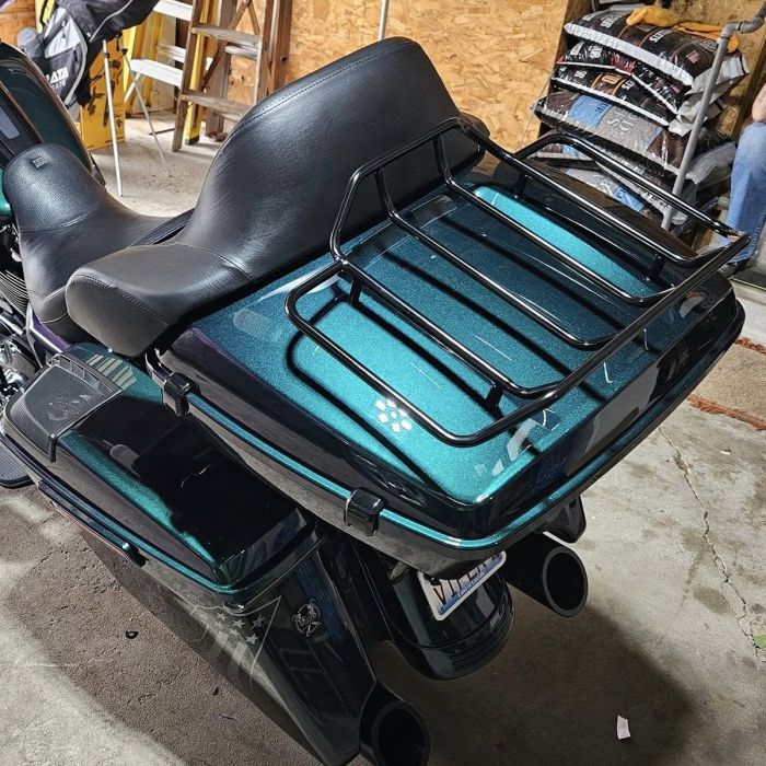 Chopped Tour Pack w/ Full Backrest & Black Hardware for Harley® Touring '97-'25 (2023)