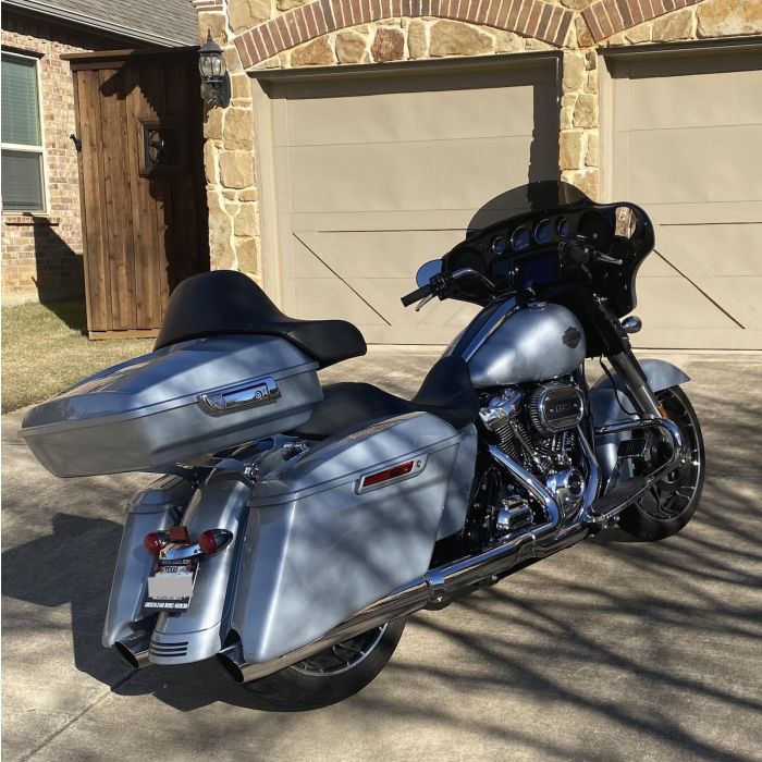 Color Matched Chopped Tour Pack w/ Full Backrest & Chrome Hardware for Harley® Touring '97-'25