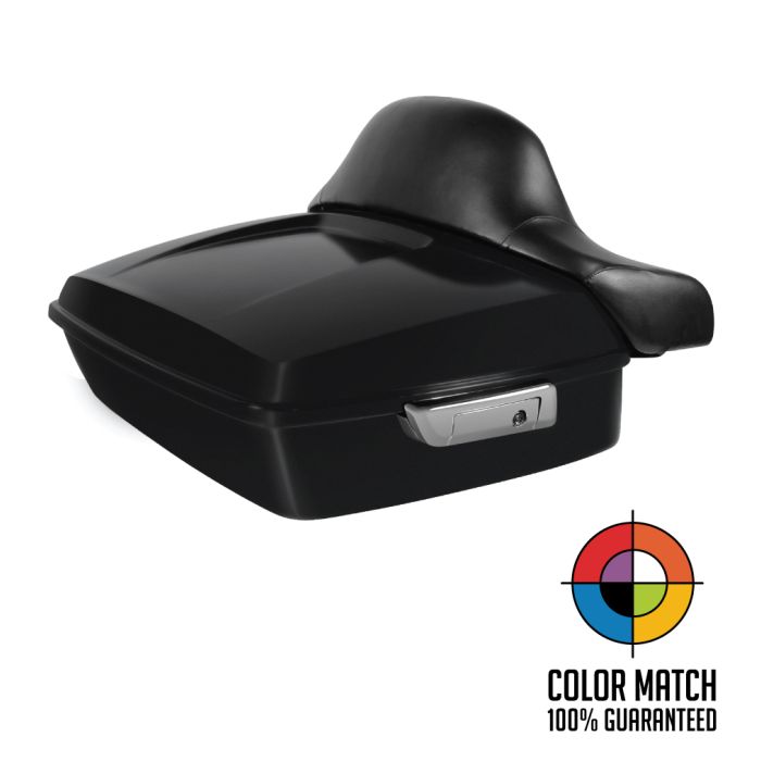Color Matched Chopped Tour Pack w/ Full Backrest & Chrome Hardware for Harley® Touring '97-'25