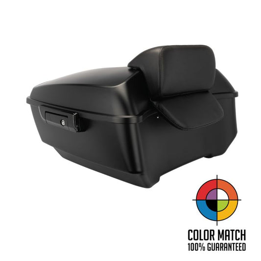 Color Matched King Tour Pack w/ Slim Backrest & Black Hardware for Harley® Touring '97-'25