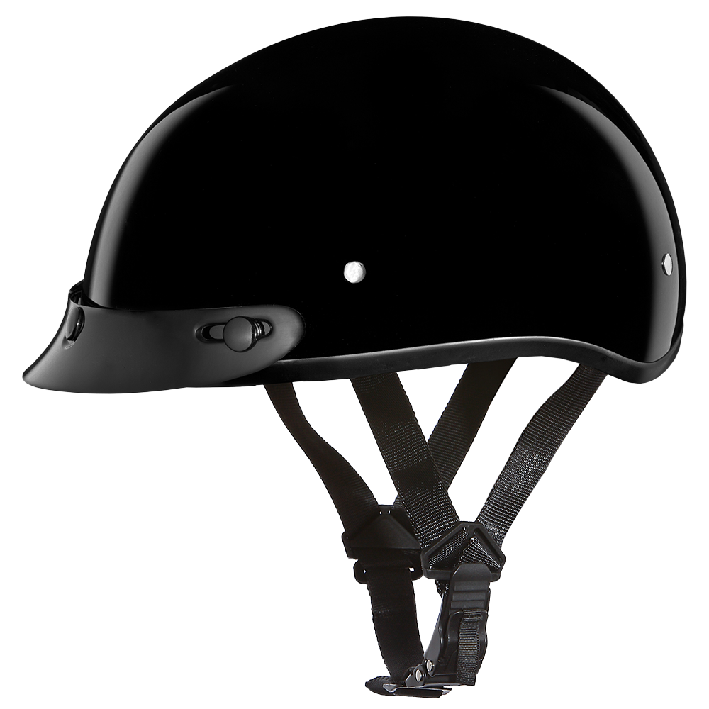 D.O.T. DAYTONA SKULL CAP- HI-GLOSS BLACK