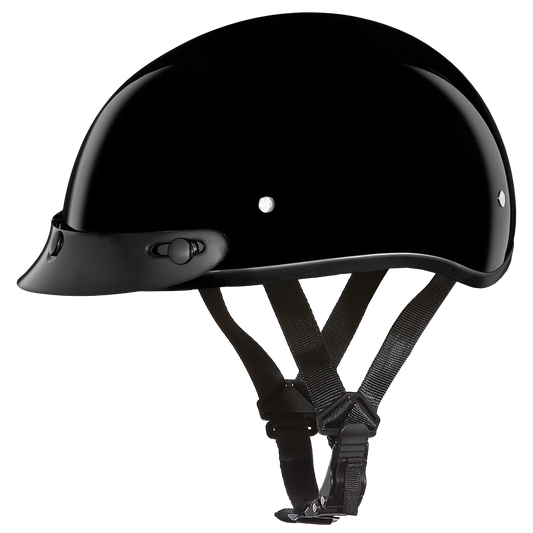D.O.T. DAYTONA SKULL CAP- HI-GLOSS BLACK