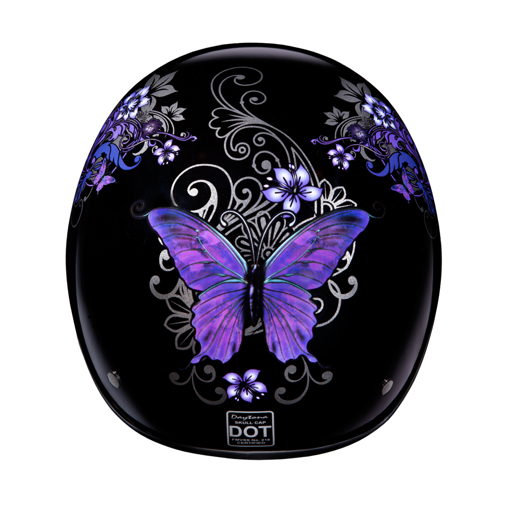 D.O.T. DAYTONA SKULL CAP- W/ BUTTERFLY