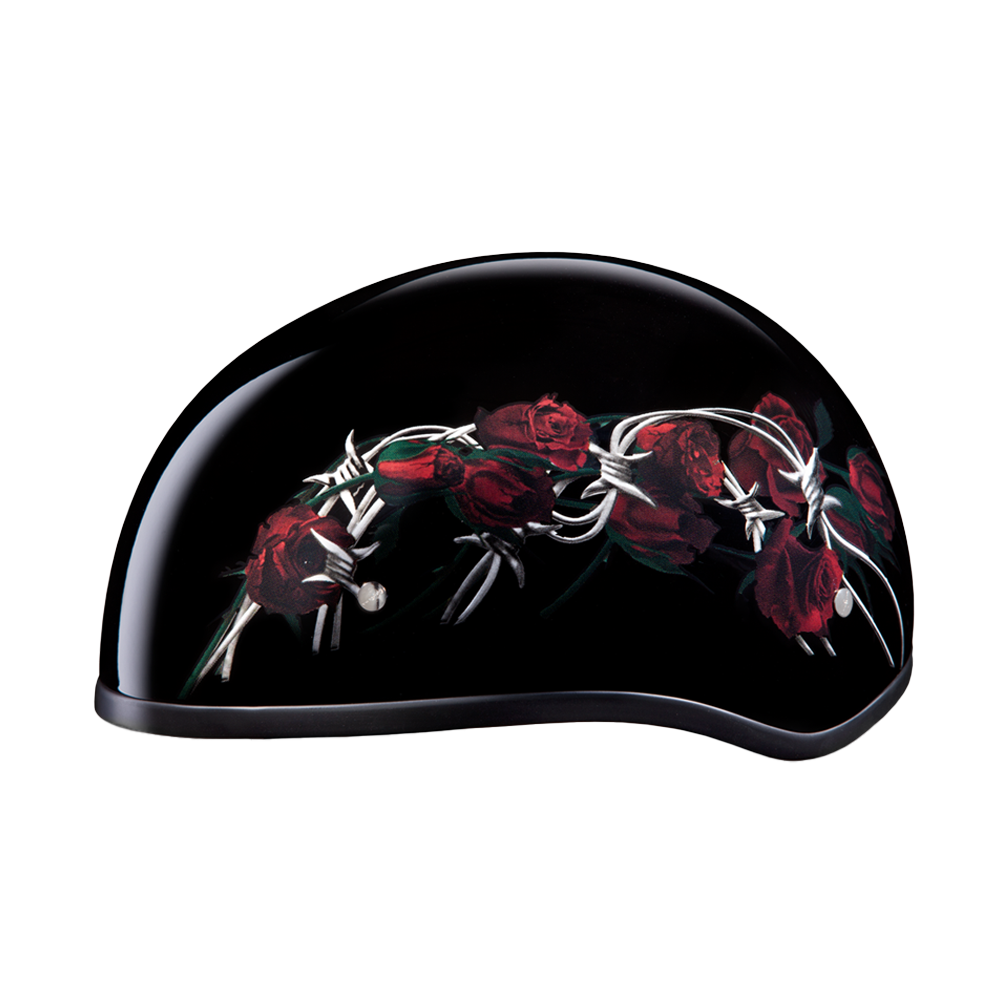D.O.T. DAYTONA SKULL CAP- W/ BARBED ROSES