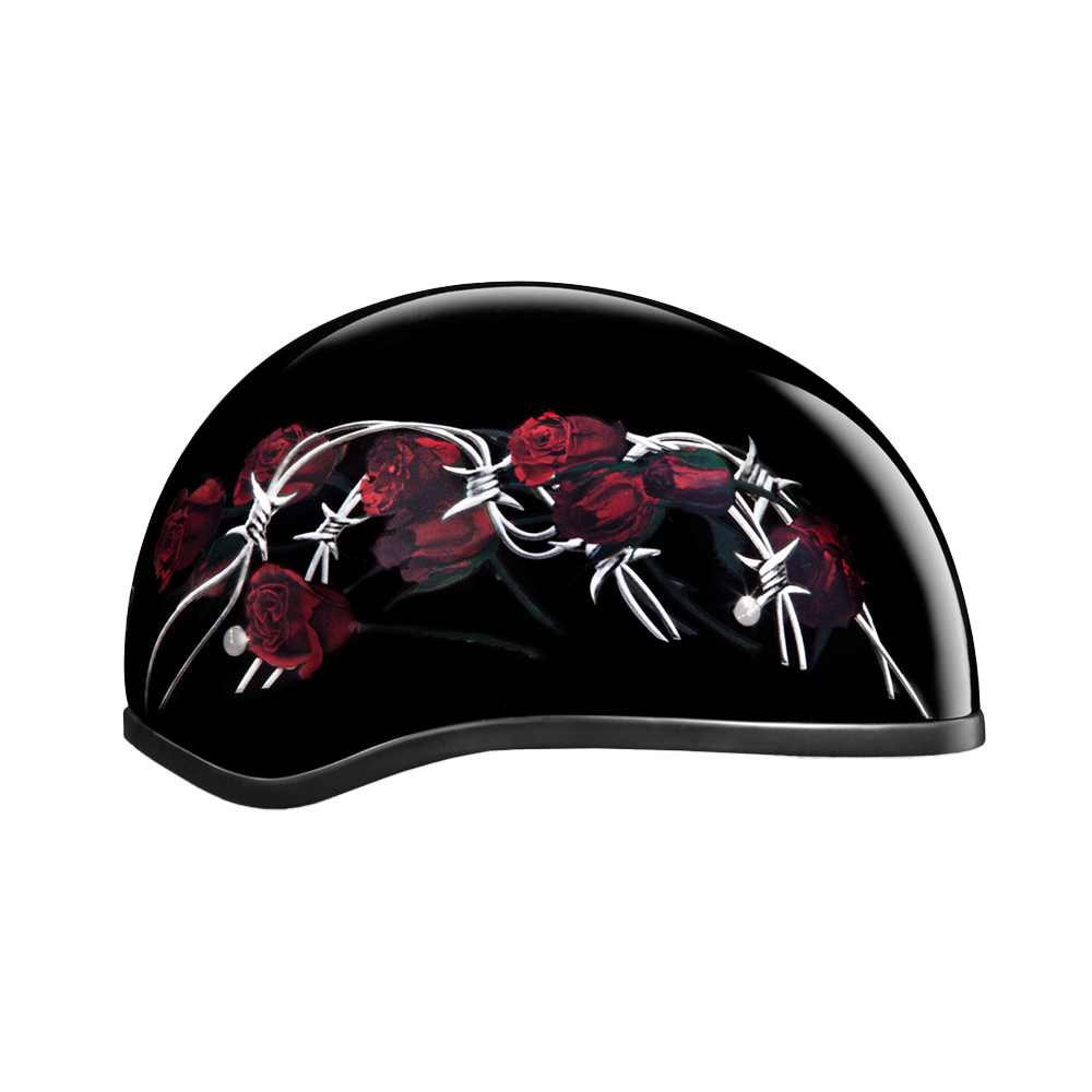 D.O.T. DAYTONA SKULL CAP- W/ BARBED ROSES