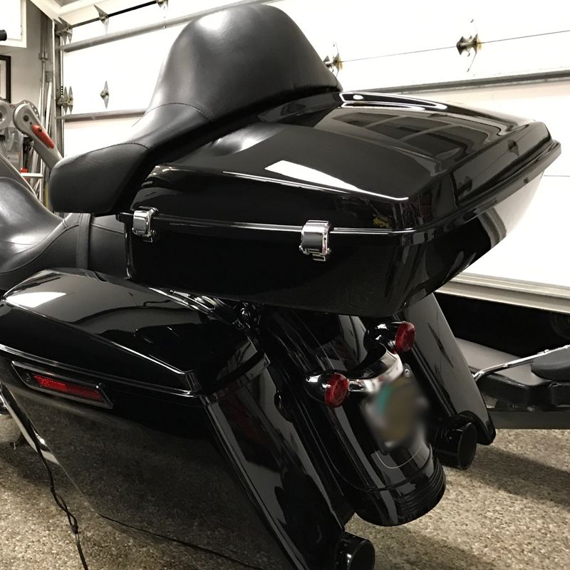 Color Matched Chopped Tour Pack w/ Full Backrest & Chrome Hardware for Harley® Touring '97-'25