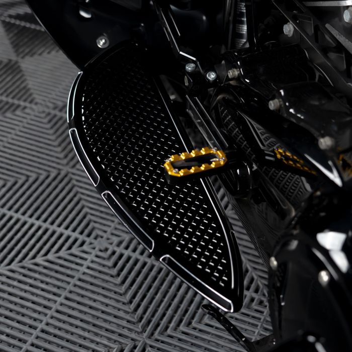 HOGWORKZ® Heaterz Driver Floorboards for Harley® Touring & Softail '86-'25 | Black