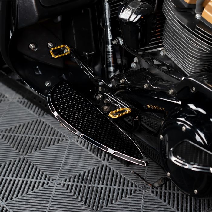 HOGWORKZ® Heaterz Driver Floorboards for Harley® Touring & Softail '86-'25 | Black