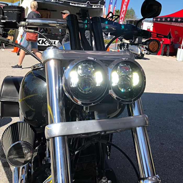 4.65" Blackout LED Headlight for '08-'17 Harley® Dyna Fat Bob