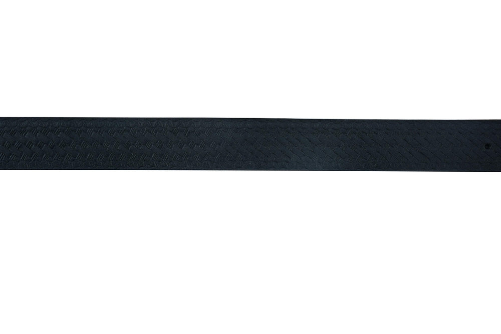 BLT Timeless Black Basket Weave Pattern Leather Belt