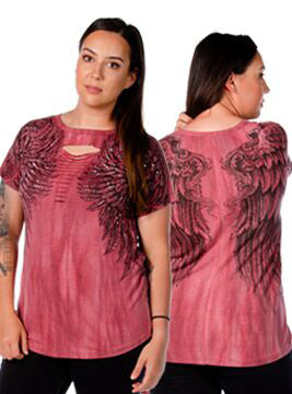 Women's Rise Above Graphic T-Shirt – Mineral Wash Burgundy