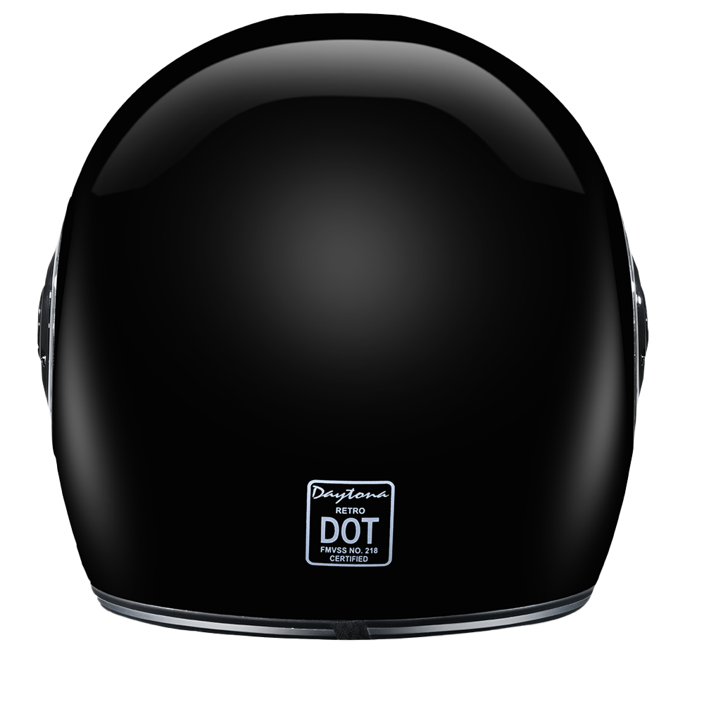 D.O.T. DAYTONA RETRO- HI-GLOSS BLACK W/ CHROME ACCENTS