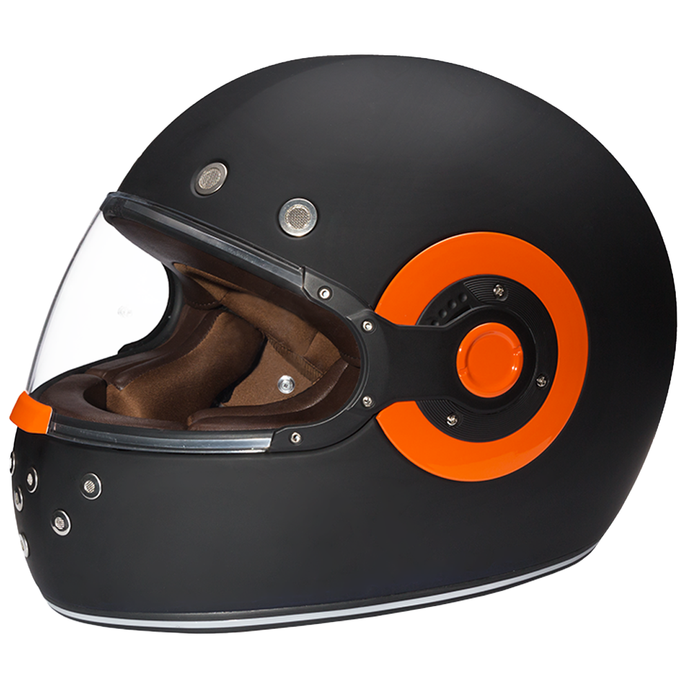 D.O.T. DAYTONA RETRO- DULL BLACK W/ ORANGE ACCENTS