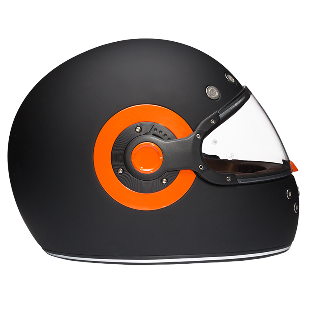 D.O.T. DAYTONA RETRO- DULL BLACK W/ ORANGE ACCENTS