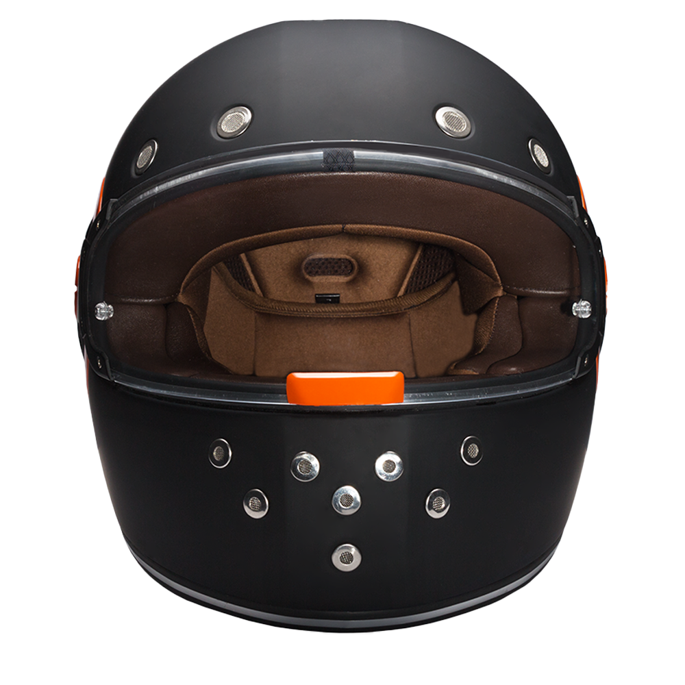 D.O.T. DAYTONA RETRO- DULL BLACK W/ ORANGE ACCENTS