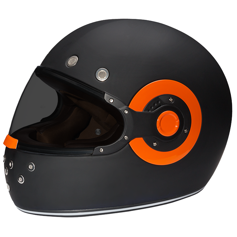 D.O.T. DAYTONA RETRO- DULL BLACK W/ ORANGE ACCENTS
